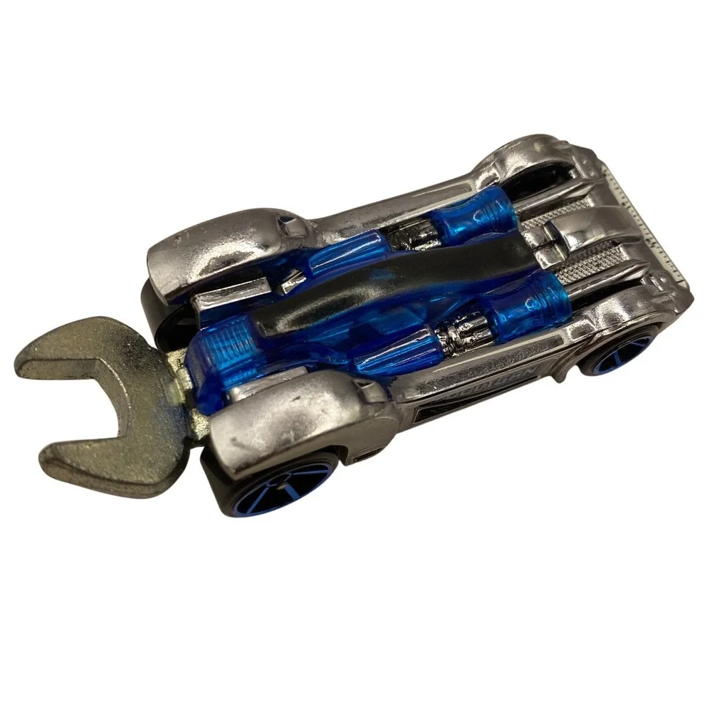 Hot Wheels Tooligan Silver Blue 2009 Mattel Diecast‎ Car Wrench Tool Design